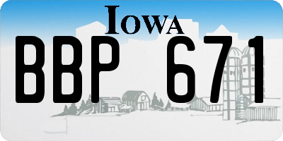 IA license plate BBP671