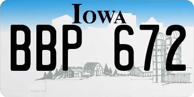 IA license plate BBP672