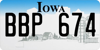 IA license plate BBP674