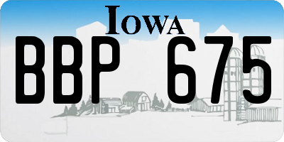 IA license plate BBP675