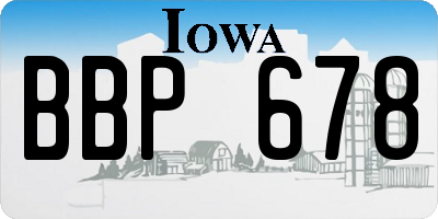 IA license plate BBP678