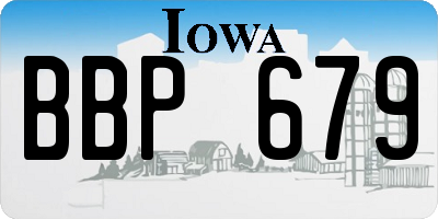IA license plate BBP679