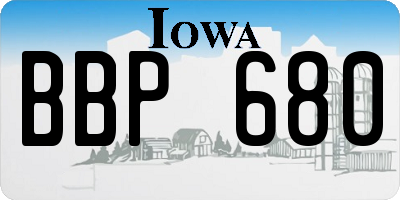 IA license plate BBP680