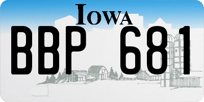 IA license plate BBP681