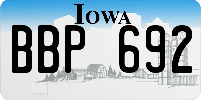 IA license plate BBP692