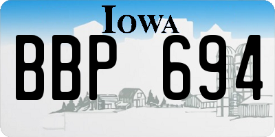 IA license plate BBP694