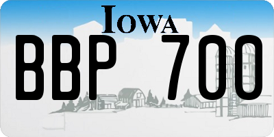 IA license plate BBP700