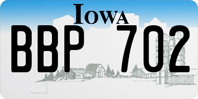 IA license plate BBP702