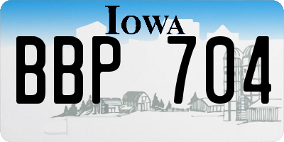 IA license plate BBP704