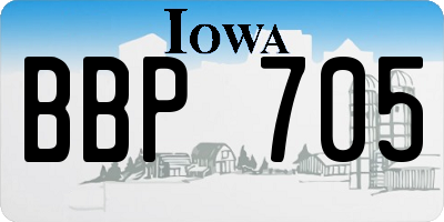 IA license plate BBP705