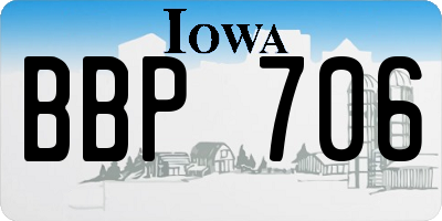 IA license plate BBP706