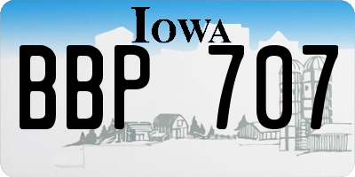 IA license plate BBP707