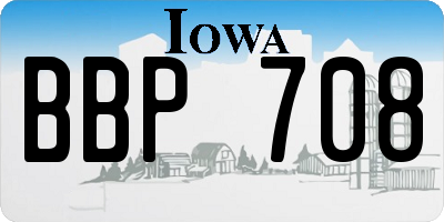 IA license plate BBP708