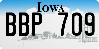 IA license plate BBP709