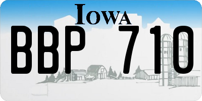 IA license plate BBP710