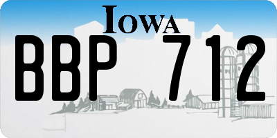 IA license plate BBP712