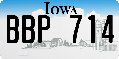 IA license plate BBP714
