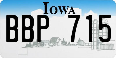 IA license plate BBP715