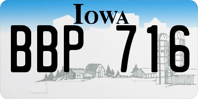 IA license plate BBP716