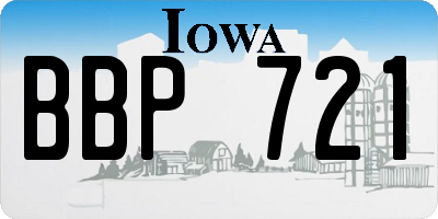IA license plate BBP721