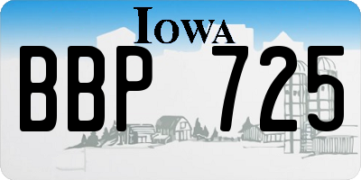 IA license plate BBP725