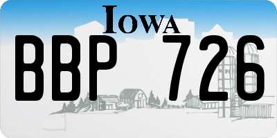 IA license plate BBP726