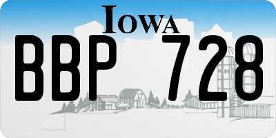IA license plate BBP728