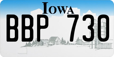 IA license plate BBP730