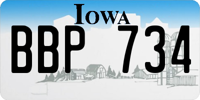 IA license plate BBP734