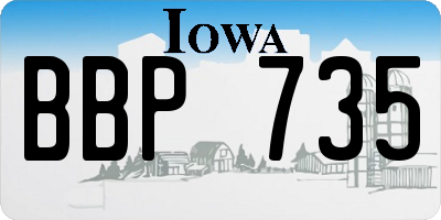 IA license plate BBP735