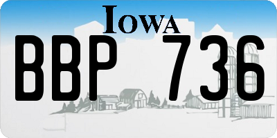 IA license plate BBP736