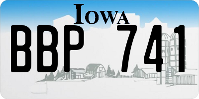 IA license plate BBP741