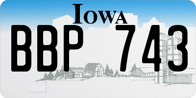 IA license plate BBP743