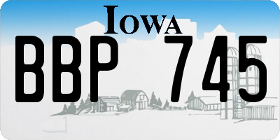 IA license plate BBP745