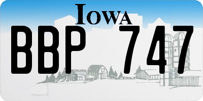IA license plate BBP747