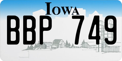 IA license plate BBP749