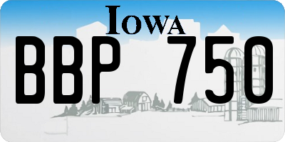 IA license plate BBP750