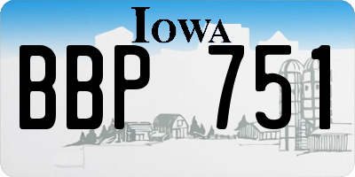 IA license plate BBP751