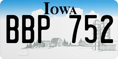 IA license plate BBP752