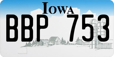 IA license plate BBP753