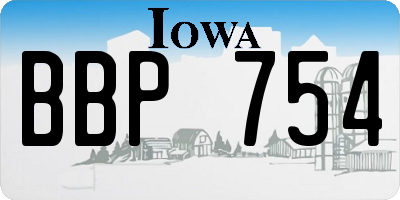 IA license plate BBP754