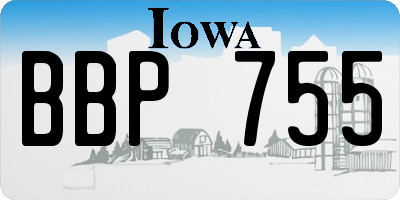 IA license plate BBP755