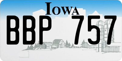 IA license plate BBP757