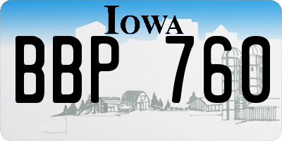IA license plate BBP760