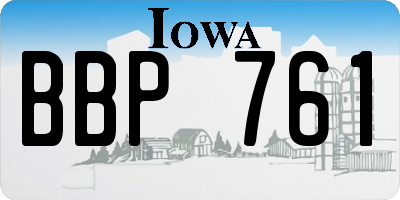 IA license plate BBP761