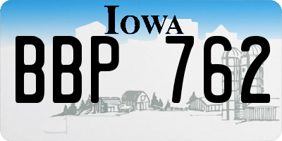 IA license plate BBP762