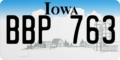 IA license plate BBP763