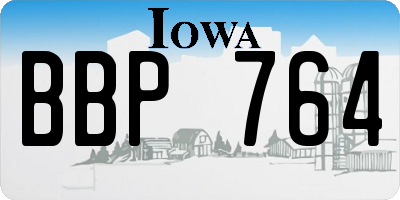 IA license plate BBP764