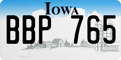 IA license plate BBP765