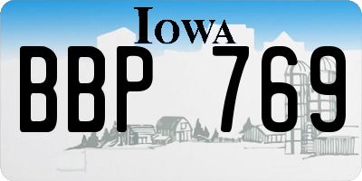 IA license plate BBP769
